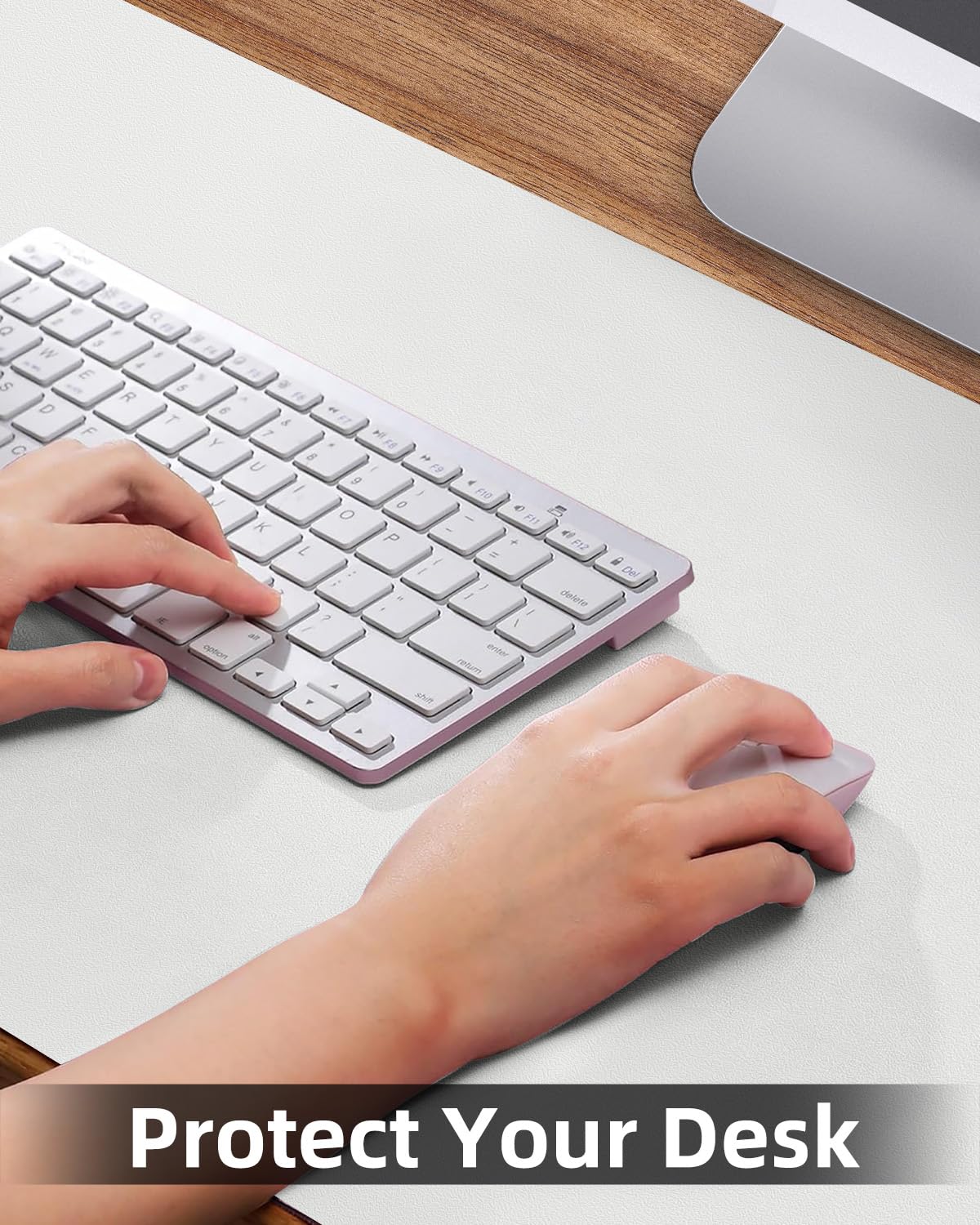 Desk mat Large, Leather Desk Pad Protector,Office Desk Mat,Mouse Pad, Non-Slip Desk Blotter, Laptop Desk Pad, Waterproof Desk Writing Pad for Office&Home (Ivory White, 48" x 24")