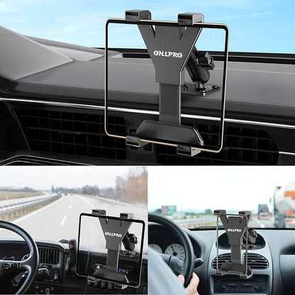 OHLPRO Tablet Holder for Truck, Heavy Duty Drill Base Tablet Car Mount for iPad, mini, Samsung Galaxy (7" - 11") for Dashboard, Desks, Tabletop, ipad Mount Great for Wall, Commercial Vehicles