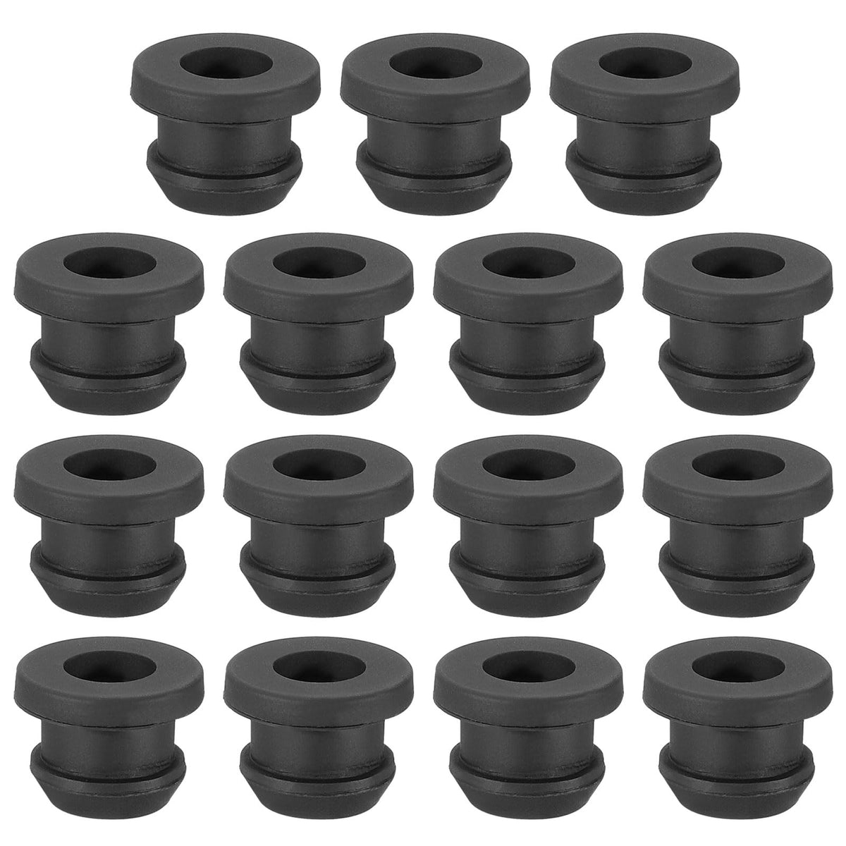 PATIKIL 32.6mm / 1-1/4 Inch Drill Hole,1 Inch ID Rubber Grommets, 3Pcs Top Hat Grommet for Wiring Eyelet Ring Gasket Automotive Firewall Cable Hole Plugs Wires Protection, Black