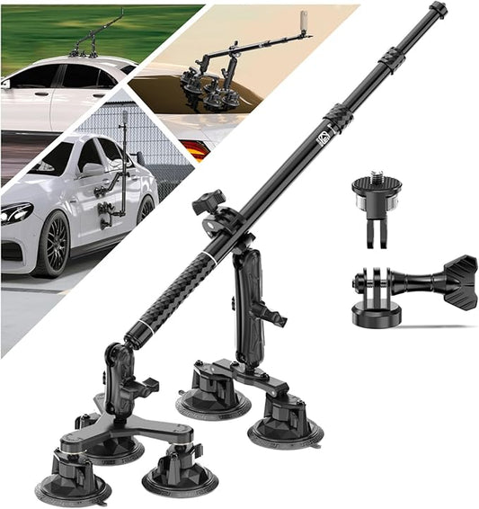 VAZESWIN 5-in-1 Suction Cup Car Camera Mount for GoPro Insta360 DJI Cameras