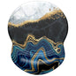 ITNRSIIET Ergonomic Mouse Pad with Gel Wrist Support Small Wrist Rest Smooth Surface Non-Slip PU Base Comfortable Office Supplies Pain Relief, 8.7 x 7.2 inches, Abstract Art Marble