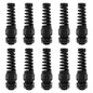 Strain Relief Cord Connector,LISTENJIALE 10Pcs NPT 3/8" Waterproof Cable Gland Flex Spiral Strain Relief Adjustable 5-10mm Cable Connector Nylon Joint with Gaskets(Black)