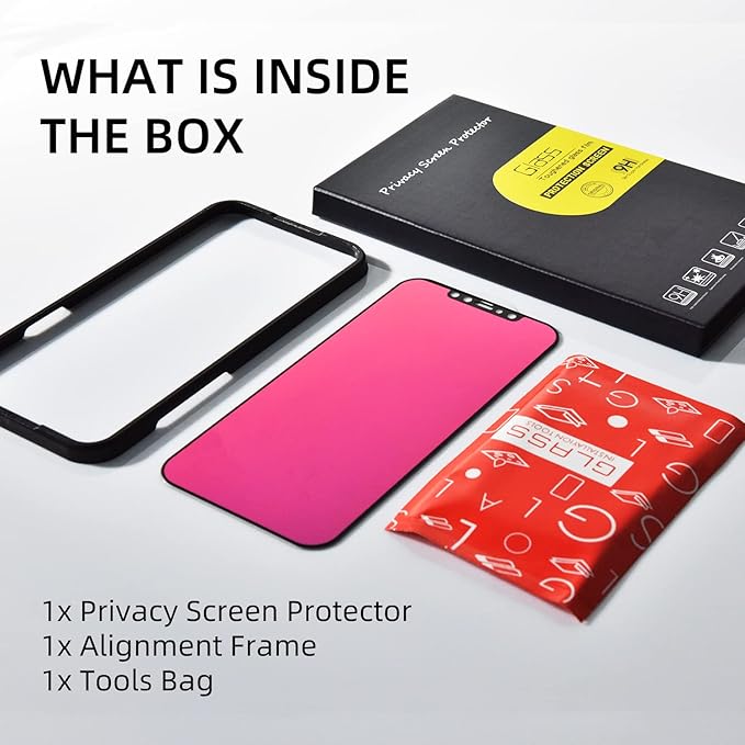 EGKimBa Privacy Screen Protector compatible with iPhone 12 Pro Max, 6.7 inch Gradient Colorful Electroplated Anti-Spy Anti-Blue Light Easy Installation Tempered Glass