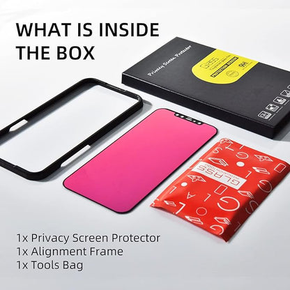 EGKimBa Privacy Screen Protector compatible with iPhone 12 Pro Max, 6.7 inch Gradient Colorful Electroplated Anti-Spy Anti-Blue Light Easy Installation Tempered Glass
