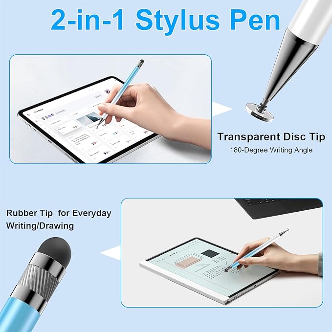 Bopomofo Stylus (5 Pcs),2-in-1 Stylus Pen for Touchscreen, High Precision and Sensitivity, Suitable for iPhone/ipad/Android Tablets, Compatible with All Touch Screens(Pink/Yellow/Green/Blue/Purple)