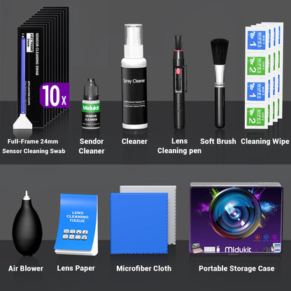 Updated Camera Lens Cleaning Kit, Camera Sensor Cleaning Kit Full Frame 10x