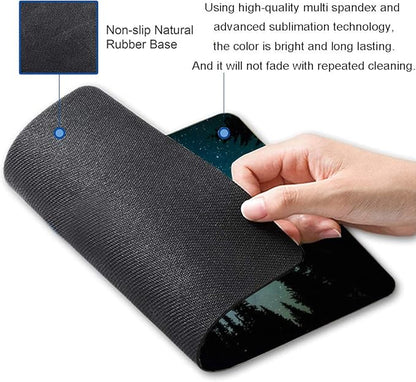 Milky Way Rises Over The Pine Trees Mouse Pad, Nature Mouse Pad, Custom Gaming Mouse Pads Non-Slip Rubber MousePads for Computers Laptop Office