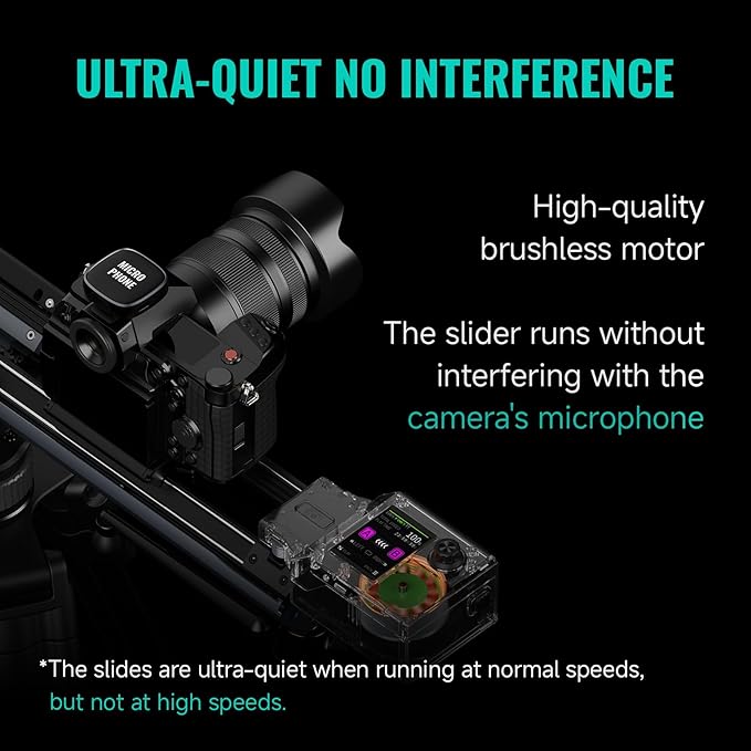 Zeapon Micro4 E1000 Double Distance Motorized Camera Slider, High-Speed Low Noise Motor 10-26Lbs Payload, 42''/107cm Compact Slider with Carrying case, LCD Screen, App Control, Smooth Damping Design