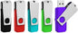 Aiibe 5 Pack 32GB Flash Drive USB Flash Drive USB 2.0 Thumb Drive Swivel U Disk Memory Stick 32 GB Multi Pack USB Drives with Led Light (32G, 5 Colors: Black Red Cyan Green Purple)