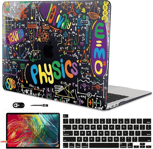 Case Compatible with MacBook Pro 13 inch M2 M1 2022 2021-2016 A2338 A2289 A2251 A2159 A1989 A1706,Pattern Plastic Hard Shell Keyboard Cover Screen Film Webcam Cover, Physical Chemistry