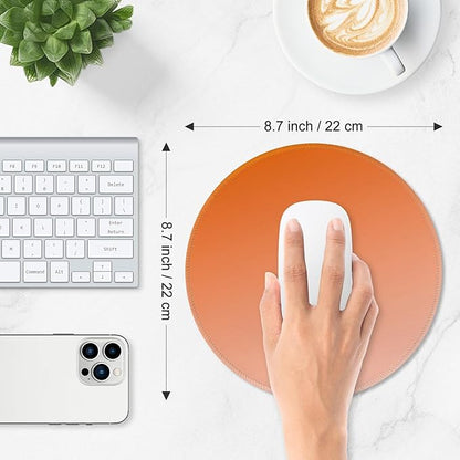 ITNRSIIET Mouse Pad Non-Slip Rubber Base Smooth Surface Stitched Edges Waterproof Durable Compatible with All Mice for Office & Gaming, Desk Accessory, Diameter 8.7 inch, Sunset Gradient
