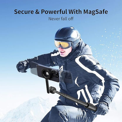 SEAJIC for MagSafe Tripod for iPhone 64 Selfie Stick Tripod Phone with Metal Ring and Remote, Phone for Video Recording, Cell Phone Mount Stand for Cellphone