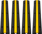 Happybuy 4 Pack of 1-Channel Rubber Cable Protector Ramps Heavy Duty 18000Lbs Load Capacity Cable Wire Cord Cover Ramp Speed Bump Driveway Hose Cable Ramp Protective Cover