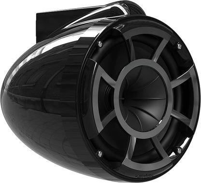wet sounds Rev 8 Black V2 Revolution Series 8" Black Tower Speakers w/Swivel Clamp Mini