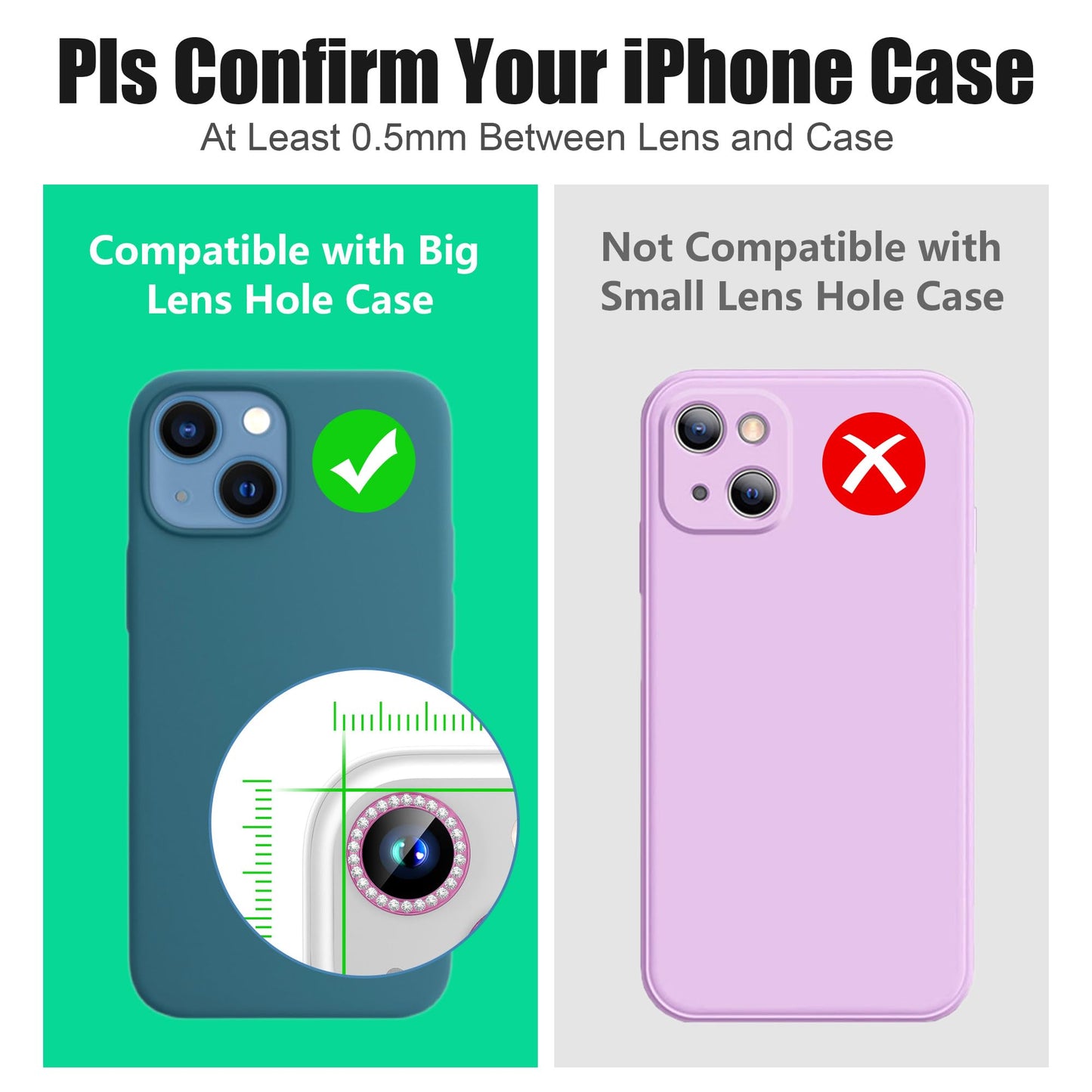 AGVEE 3+3 6 Pack for iPhone 15/15 Plus Camera Lens Protector Cover