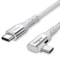 Fasgear 100W USB C to Type C 90 Degree Cable 6ft, USB 3.1 Gen 2 10Gbps Data Sync 5A Power Delivery with E-Marker Compatible for MacBook,Link,VR Headset,PD Docking Station,SSD,4K Displays,Grey
