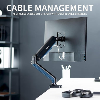 VIVO Single 17 to 32 inch Monitor Height Adjustable Counterbalance Mechanical Arm Desk Stand, Classic, Universal VESA Mount, STAND-V001O