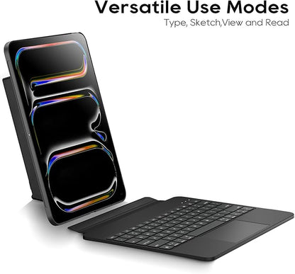 Detachable Keyboard Case for Apple 2025 iPad Air 13-inch (M3-M2) and iPad Pro 12.9-inch (6th-3rd Gen): Wireless Backlit Keyboard with Trackpad, Magnetic Protective Cover