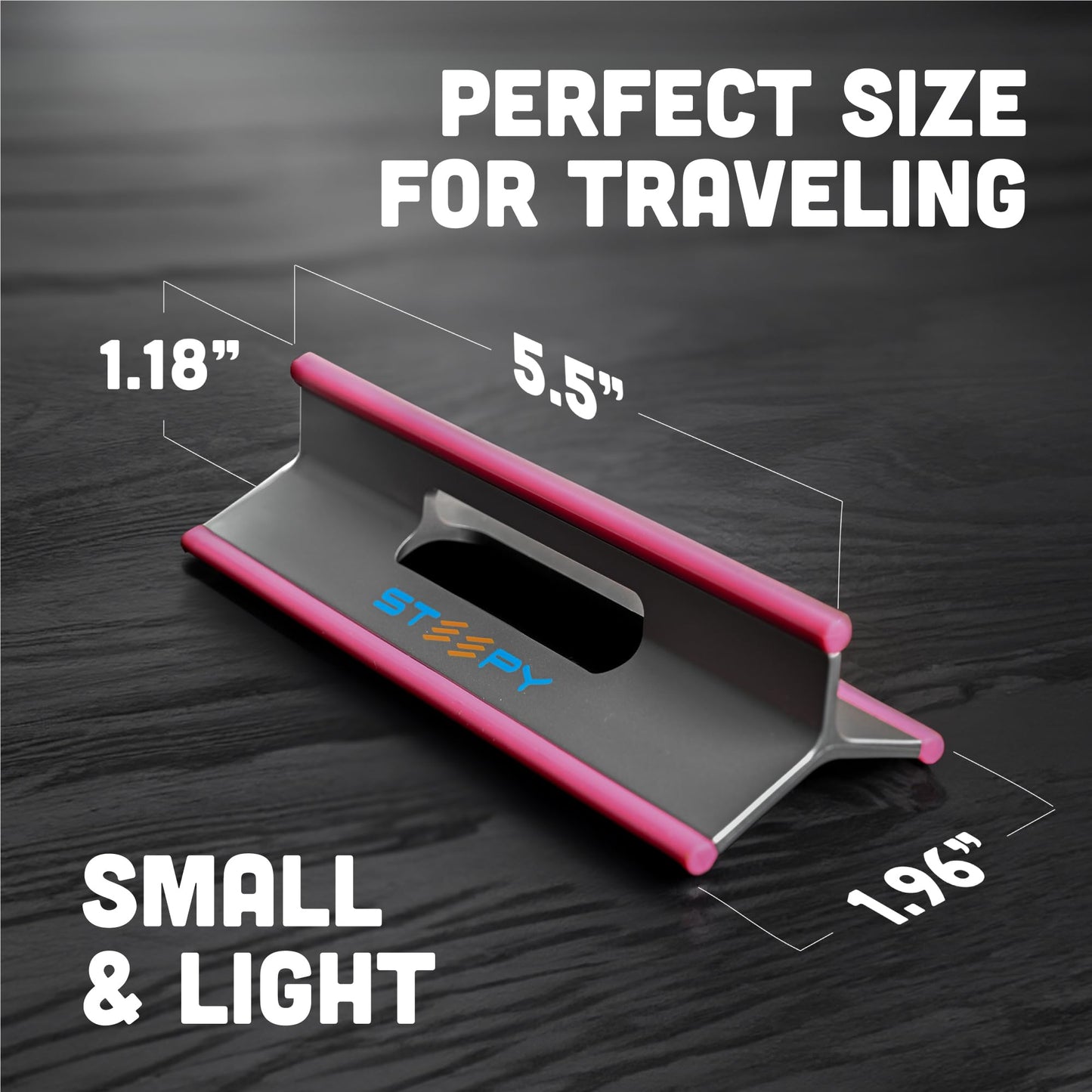 Steepy Portable Laptop Stand for Desk – Adjustable Height, & Portable Laptop Holder – Ergonomic Computer Stand for Cooling & Comfort – Slip-Proof, Sturdy Design – Universal Fit for 13-17 Inch Devices