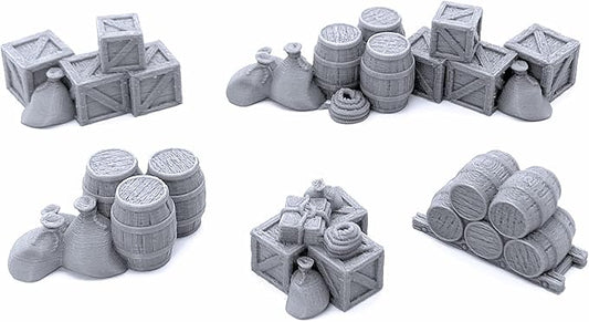 EnderToys Cargo Piles - DND Terrain Scenery for Tabletop 28mm Miniatures Wargame