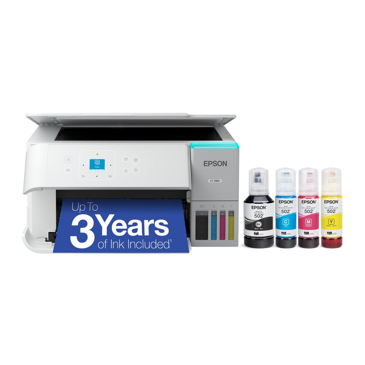 Epson EcoTank ET-2980 Wireless Color All-in-One Supertank Printer - Black