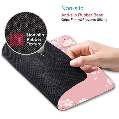 IMAYONDIA Cute Pink Mouse Pad, Floral Flowers Mouse Pad, Sakura Cherry Blossom Mousepad, Japanese Aesthetic Desk Decor, Anti Slip Rubber Base Mice pad for Computer Office Girl, 9.5 x 7.9 Inch