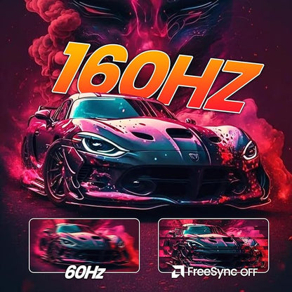 CRUA 32" Curved Gaming Monitor, 144Hz/160Hz 4K UHD(3840 * 2160P) 1500R VA Screen, Supports AMD Freesync, 120% sRGB, Built-in Speakers, RGB Lighting, Wall Mountable Installs(HDMI 2.1/DP 1.4)-White