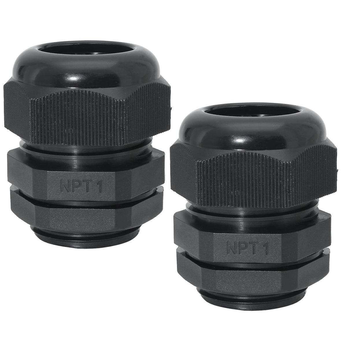 Bonsicoky 1/2" NPT Nylon Cable Glands, Grey, 10 Pcs