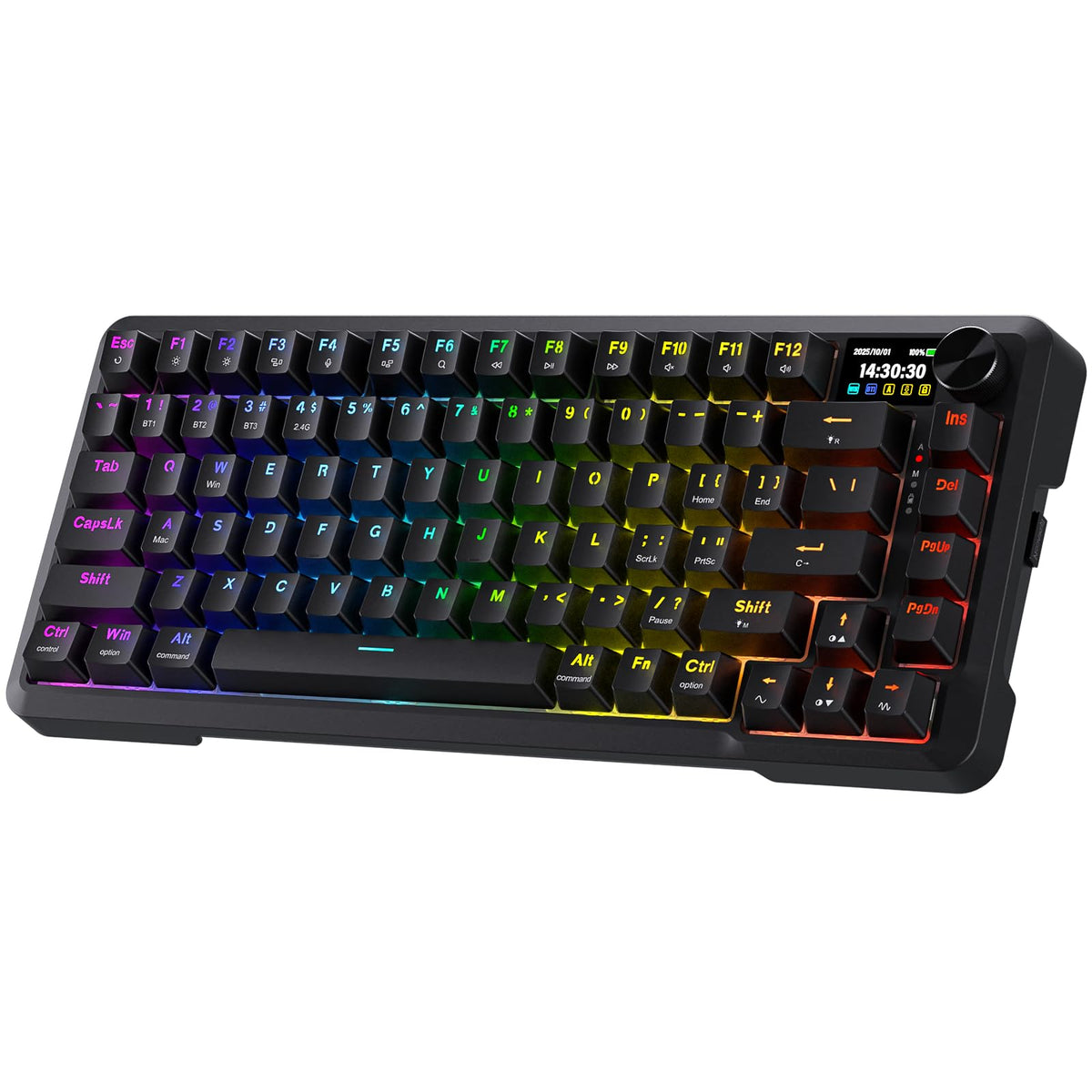 Redragon K673 PRO Wireless 81-Key RGB Gasket Gaming Keyboard, Scroll Knob
