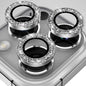 YWXTW Designed for iPhone 14 Pro/iPhone 14 Pro Max Camera Lens Protector Bling, [New Glitter Design] Individual Metal Tempered Glass Camera Cover Accessories Case Friendly, 1 Set (Silver Glitter)