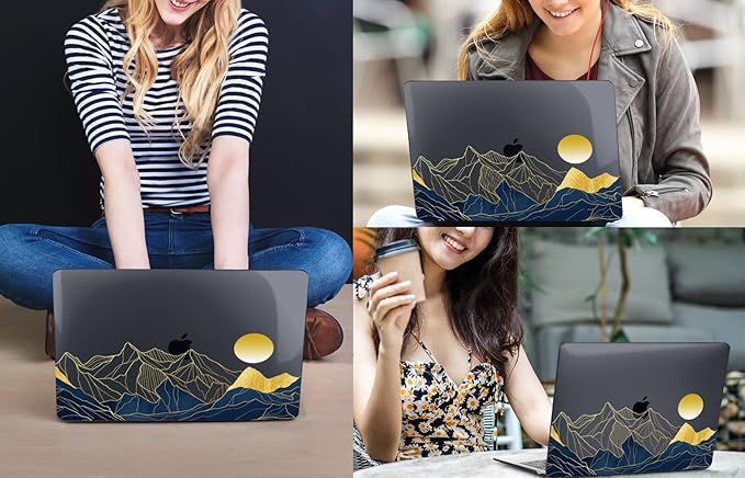 CISSOOK Compatible with MacBook Pro 13 inch Case M2 2025-2020 Release A2338 M2 M1 A2251 A2289, Plastic Hard Shell & Keyboard Cover for Pro 13 inch M2 with Touch Bar, Mountain & Raised Sun