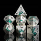 HNCCESG Metal Dice Set,7-Piece Dragon Dice for DND and RPGs,Silver Purple