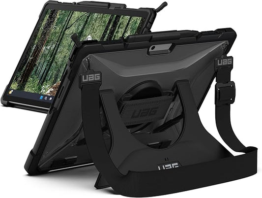 URBAN ARMOR GEAR UAG Designed for Microsoft Surface Pro 13" 12/11 Edition Case with Built-in Kickstand Hand & Shoulder Strap Pen Holder Compatible with Type Cover Keyboard Protective Cover, Plasma Ice
