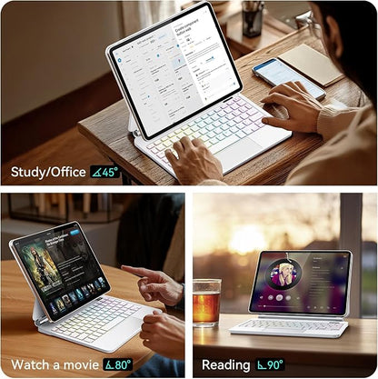 Keyboard Case for iPad Air 11-inch (M3 2025 / M2 2024) & iPad Pro 11 inch(1st/2nd/3rd/4th Generation)，Magic Magnetic Backlit Keyboard Case with Multi-Touch Trackpad- Easy-Set Floating Cantilever Stand
