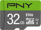 PNY 32GB Elite Class 10 U1 microSDHC Flash Memory Card - 100MB/s Read, Class 10, U1, Full HD, UHS-I, Micro SD (Pack of 1)