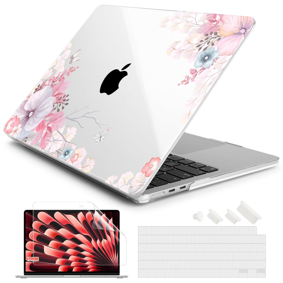 Batianda Case for MacBook Air 15" with M5 M4 M3 M2 Chip, Golden Lotus