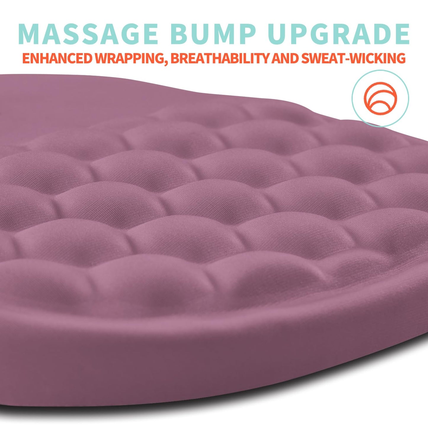 Kuosgm Ergonomic Mouse Pad Wrist Support with Memory Foam Massage Bulge, Carpal Tunnel Pain Relief Mousepad Wrist Rest for Mouse(12x8 inch, Dark Pink)