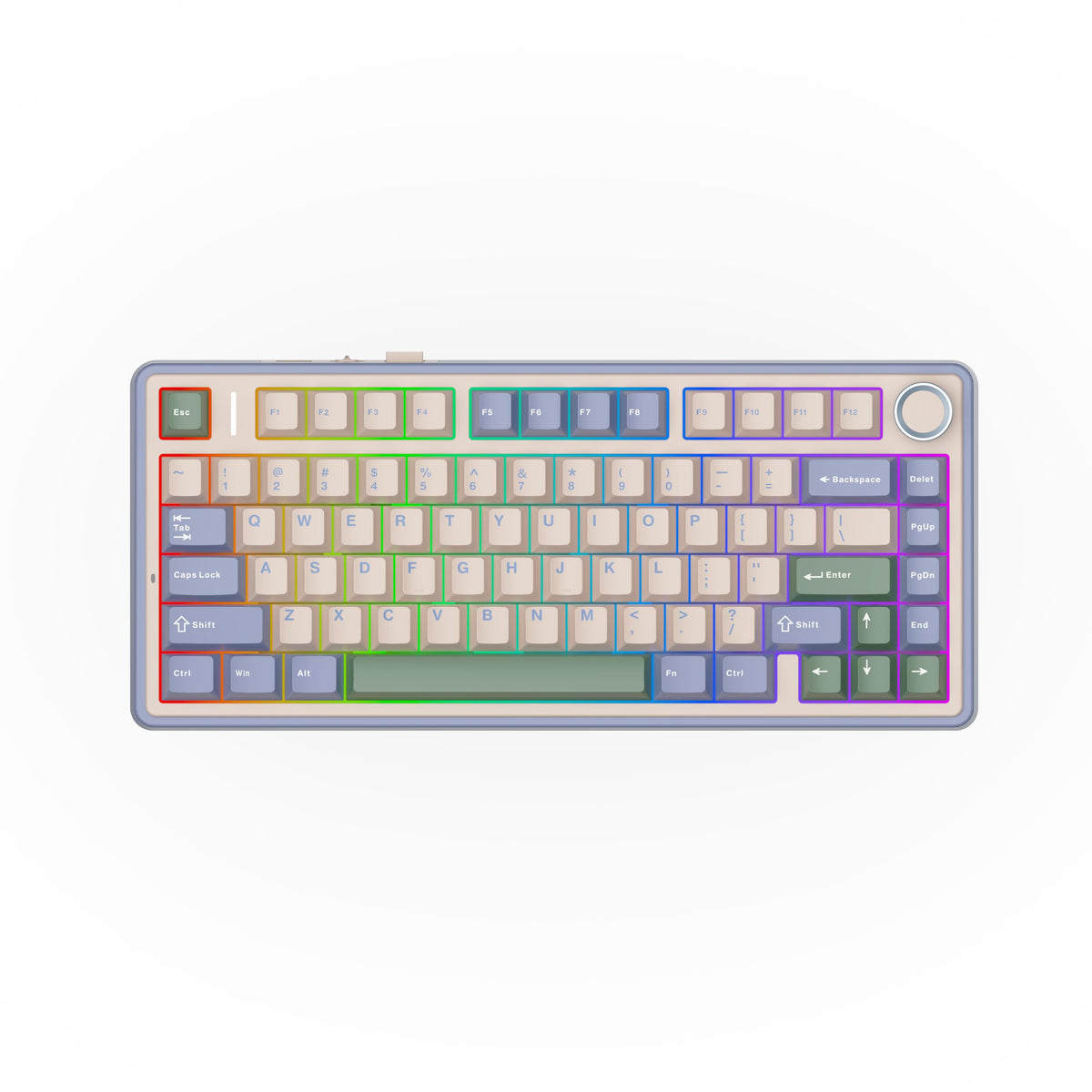 EPOMAKER x Aula F75 Gasket Mechanical Keyboard, 75% Wireless Hot Swappable Gaming Keyboard with Five-Layer Padding&Knob, BT/2.4GHz/USB-C, RGB (Blue Gradient, LEOBOG Reaper Switch)