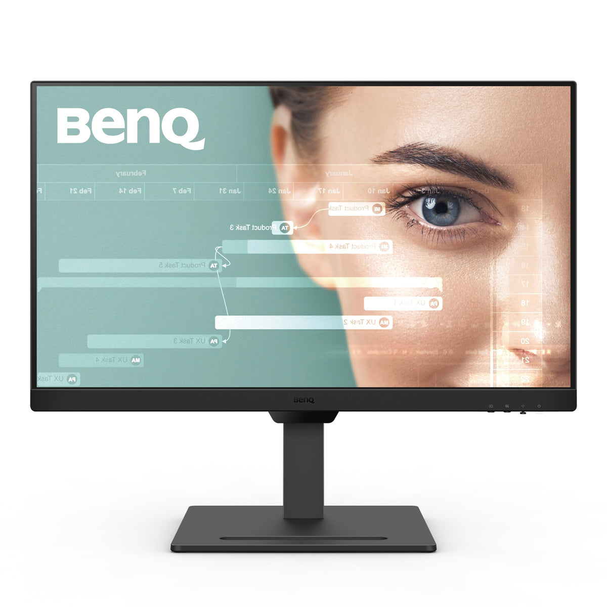 BenQ GW2486TC Office USB hub Monitor 24" 1080p | Coding Mode | IPS | Eye-Care Tech | Adaptive Brightness | Height Adjustable | White Monitor | Noice-Cancelling Mic | Daisy Chain | USB-C