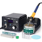 YIHUA 939D+ Digital Soldering Station, 75 Watt Equivalent with Temperature Control, °C/°F Display. ESD safe for Electronics. Aluminum Panel (Resists Burn). Solder Tips, Lead-free Solder & Extras