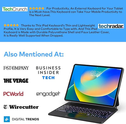 Keyboard Case for iPad Air 13 (M3 2025 / M2 2024) and iPad Pro 12.9 inch 6th / 5th / 4th / 3rd Generation – Magic-Style Magnetic Keyboard Case with Multi-Touch Trackpad – Floating Cantilever Stand