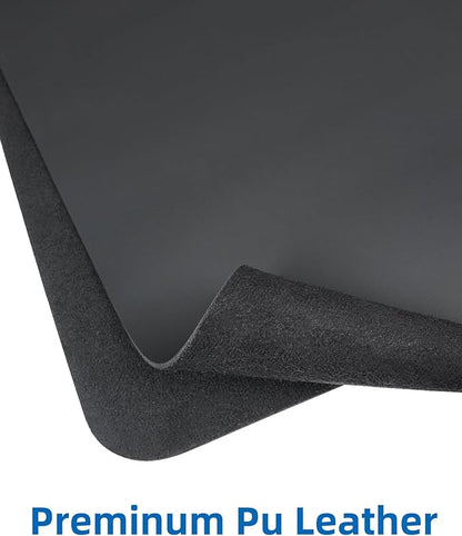Leather Desk Pad Blotter,Mouse Pad,Office Desk Mat, Non-Slip PU Leather Desk mat,Large Desk mat,Waterproof Keyboard mat for Office/Home/Decor (Black,35" x 17")