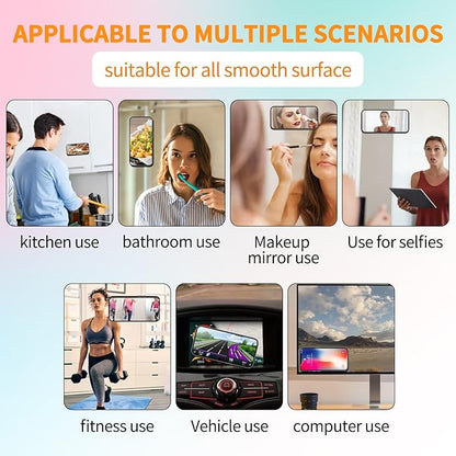 ZYCCER Double Sided Silicone Suction Phone Holder Mount,Compatible with iPhone and Android Cases Hands-Free Mirror Shower Phone Mount Strong Grip Holder (Red, Single Sided 1PCS)