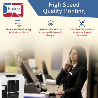 Bodno Magicard Pronto 100 ID Card Printer & Complete Supplies Package ID Software - Bronze Edition