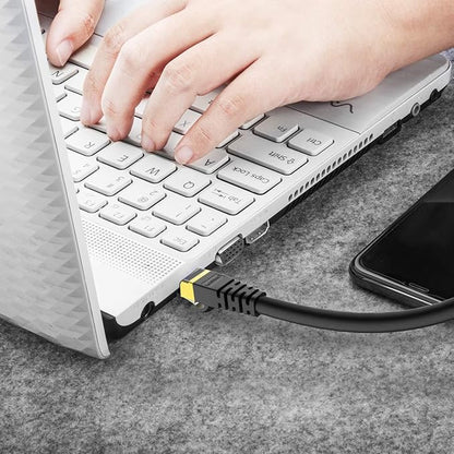 CAT 8 Ethernet Cable Shielded SFTP Internet Network Patch Cord, Heavy Duty High Speed LAN Cables w Gold Plated RJ45 Connector Professional for Router, Modem, Gaming, Xbox (6 Feet, 10 Pack Black)
