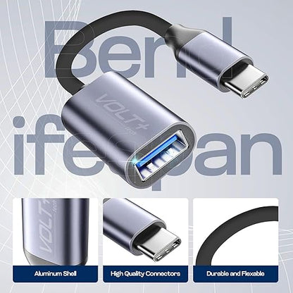 OTG USB-C to USB 3.0 Adapter [2Pack] Thunderbolt 3 Compatible with Apple MacBook Pro/Air iPhone 16 Pro Max/Plus/15 Samsung Galaxy S24/S23/S22/S21