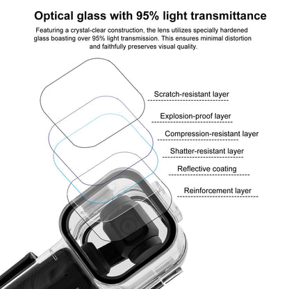 PULUZ 45M/147FT Diving Case for DJI Osmo Pocket 3 Underwater Waterproof Case Housing Shell for Osmo Pocket 3 Action Camera Protective Cover Accessories for Diving Surfing Swimming Skiing