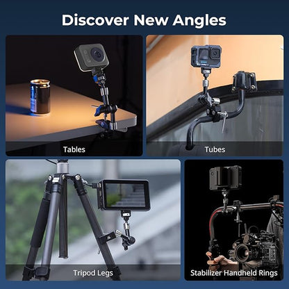 SMALLRIG 7 Inch Magic Arm with Crab-Shaped Clamp, Arm with 1/4"-20 Screw and Retractable Pins, for Action Cameras, Monitors, Video Lights, and Microphones - 5310