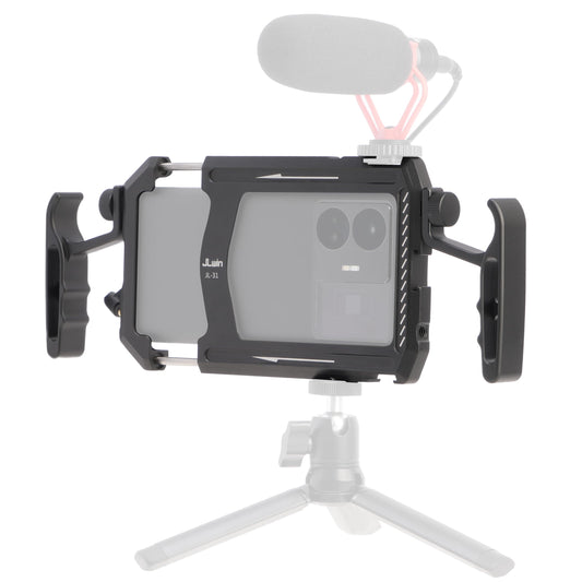 Foto4easy Universal Smartphone Video Rig,Aluminum Cell Phone Video Stabilizer with Dual Handle Grip Kit for iPhone for Samsung for Pixel and Other Android Phones,Cold Shoe