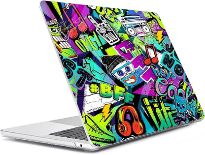 Compatible with MacBook Air 13 inch Case 2025 2024-2022 M4 A3240 M3 A3113 M2 A2681, Plastic Hard Shell&Keyboard Cover&Screen Film&Webcam Cover for MacBook Air 13.6 inch Case, Cool Graffiti